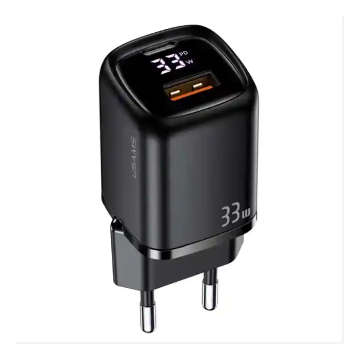 USAMS US-CC152 T46 33W PD+QC Digital Display Fast Charger
